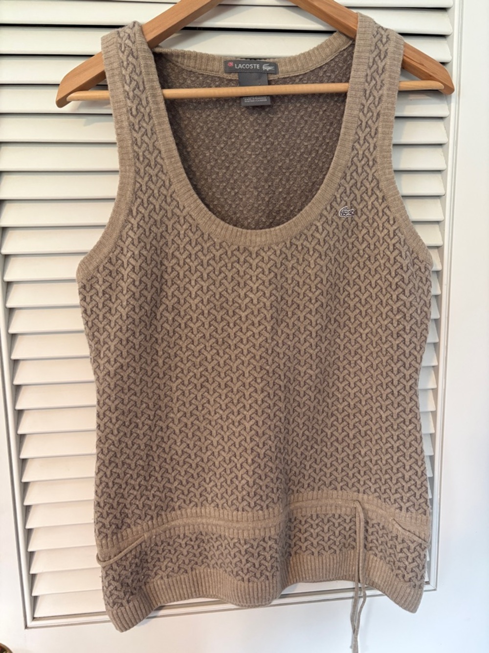 Lacoste Brown-Beige Knit Sweater Vest